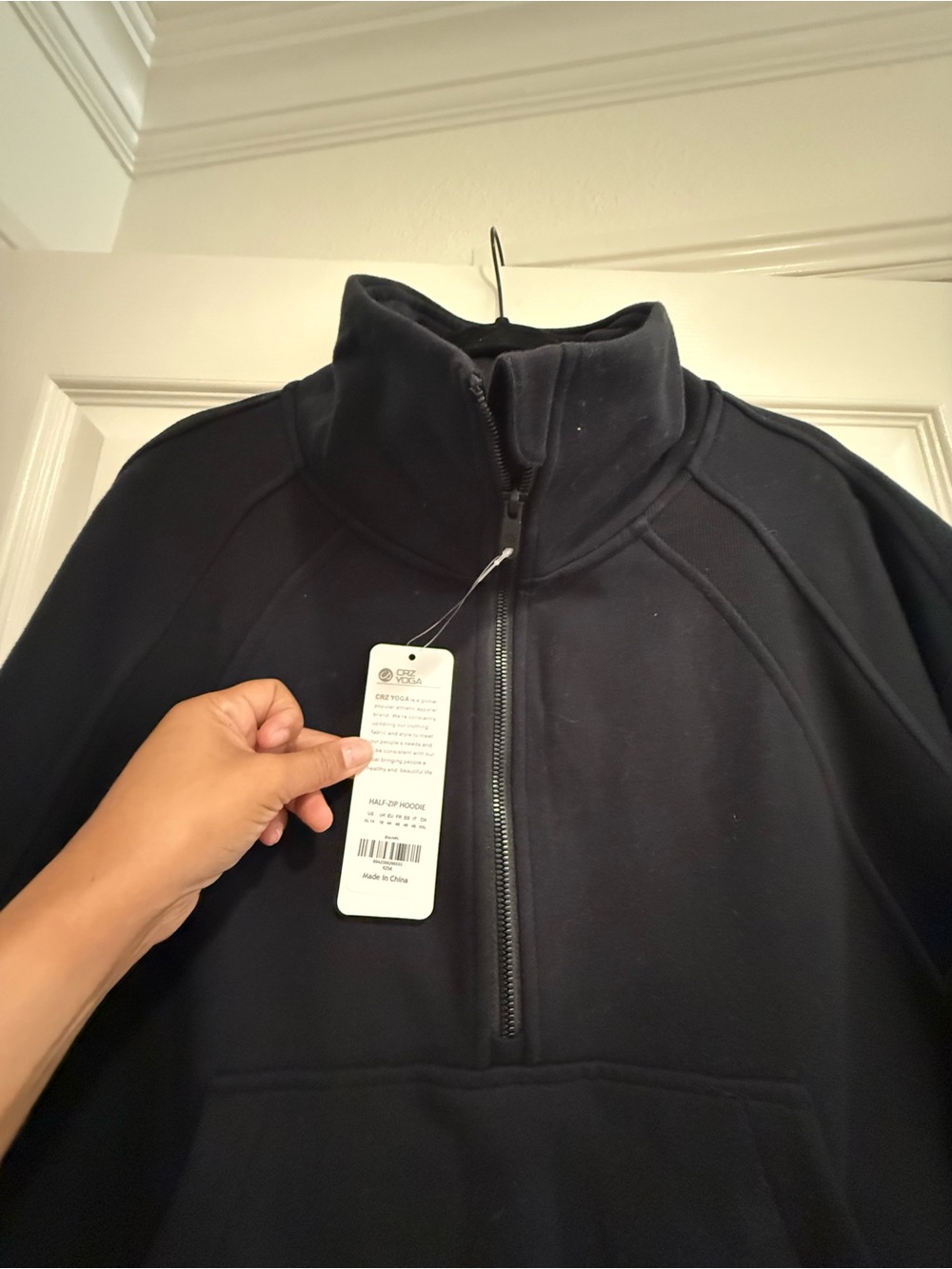 CRZ YOGA Black Half-Zip Cowl Pullover - Picture 4 of 7